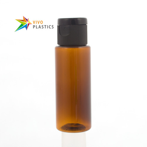 40ml Amber PET Square Shoulder Bottle with Flip Top Cap