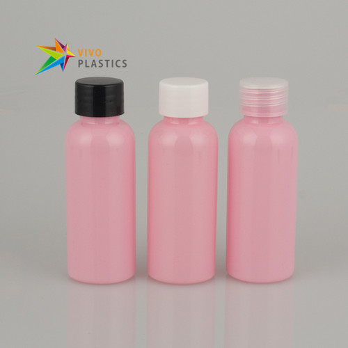 50ml Pink PET Round Shoulder Bottle with Screw Cap  50ml Pink PET Round Shoulder Bottle with Screw Cap