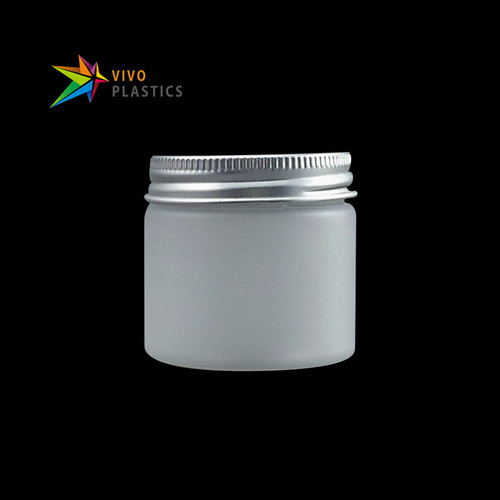 50g Frosted Clear PET Plastic Cosmetic Jar with Aluminium Silver Lid 50g Frosted Clear PET Plastic Cosmetic Jar with Aluminium Silver Lid