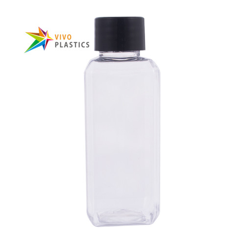 50ml Clear PET Square Bottle with Screw Cap  50ml Clear PET Square Bottle with Screw Cap