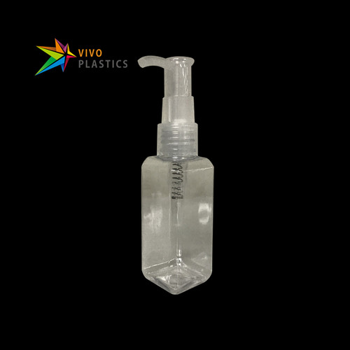 50ml Clear PET Square Bottle with Oil Pump  50ml Clear PET Square Bottle with Oil Pump