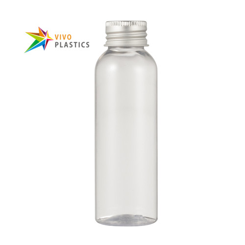 80ml Clear PET Round Shoulder Bottle with Aluminium Cap  80ml Clear PET Round Shoulder Bottle with Aluminium Cap
