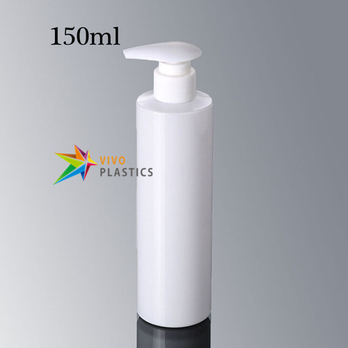 150ml White PET Plastic Square Shoulder Bottle with Lotion Pump 150ml White PET Plastic Square Shoulder Bottle with Lotion Pump