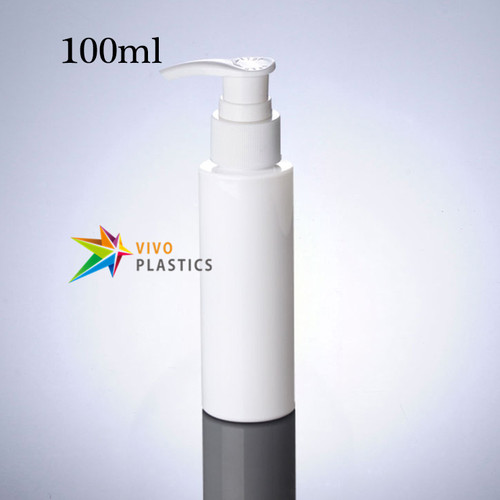 100ml White Plastic Square Shoulder Bottle with Lotion Pump  100ml White Plastic Square Shoulder Bottle with Lotion Pump