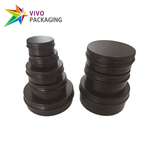 10g Matte Black Aluminium Tin and Screw Cap, Small Tin Box 10g Matte Black Aluminium Tin and Screw Cap, Small Tin Box