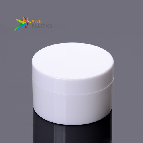 50g White PS Plastic Double Wall Jar with White Lid 50g White PS Plastic Double Wall Jar with White Lid