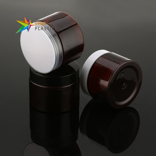 120g Dark Amber PET Plastic Cosmetic Jar with Lid