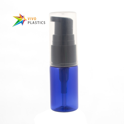 10ml Blue PET Plastic Square Shoulder Bottle with Treatment Pump