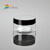 120g Clear PET Plastic Cosmetic Jar with Black Lid 