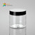 200g Clear PET Plastic Cosmetic Jar with Black Lid 