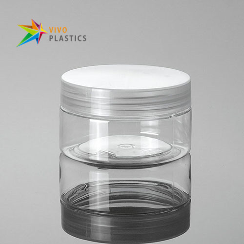 100g Clear PET Plastic Cosmetic Jar with Clear Lid 