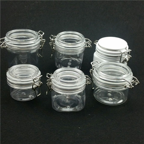 4oz Plastic Jars Clear PET Jars with Hinged Lids VIVO PLASTICS