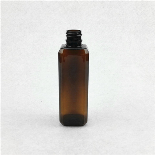 100ml Amber PET Square Bottle with 24410 Neck