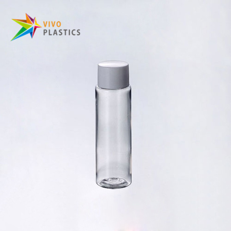 30ml Clear PET Plastic Square Shoulder Bottle with Screw Cap 