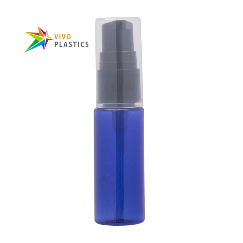 20ml Blue PET Plastic Square Shoulder Bottle with Treatment Pump