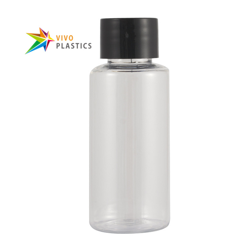 Clear 30ml PET Plastic Square Shoulder Bottle with Screw Cap 