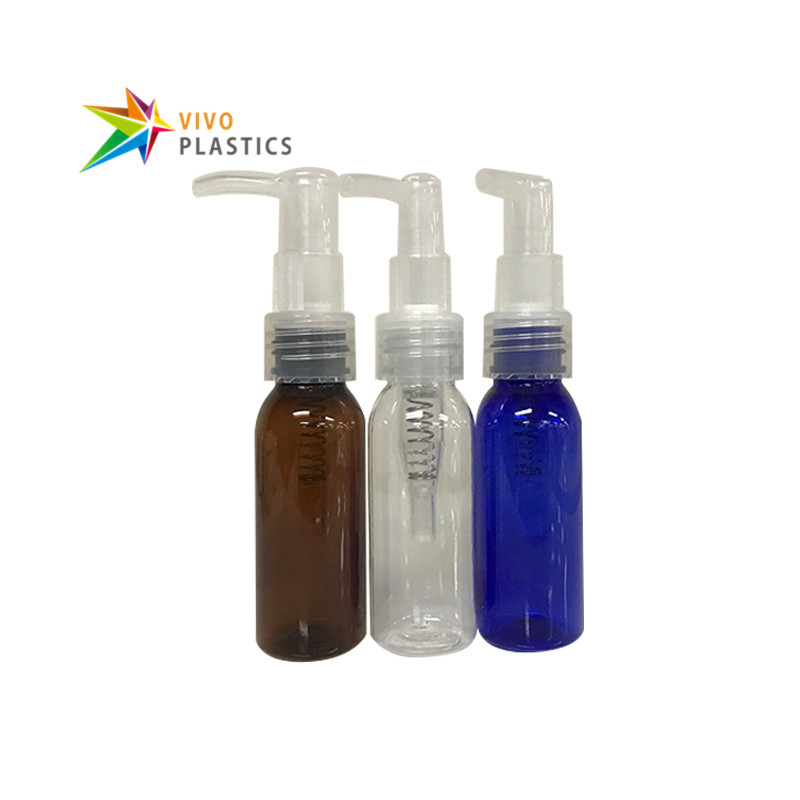 30ml PET Plastic Round Shoulder Bottle with Oil Pump 