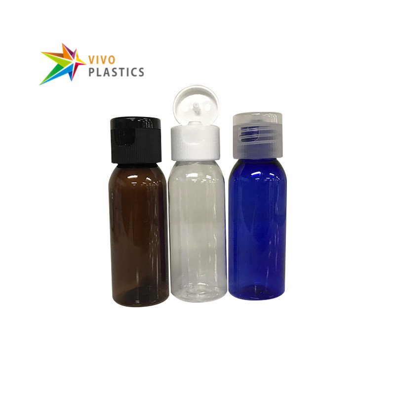 30ml PET Plastic Round Shoulder Bottle with Flip Top Cap