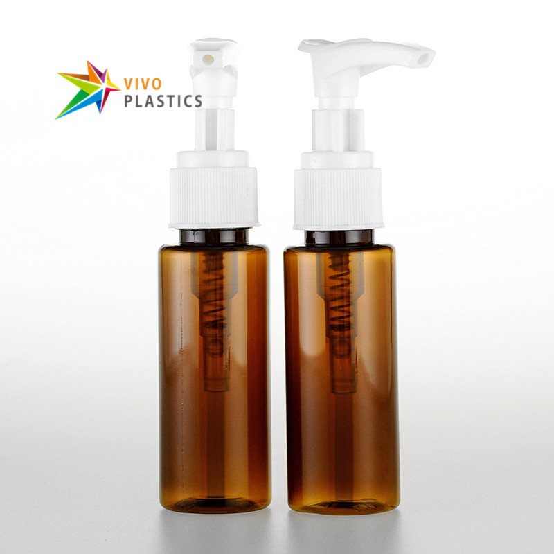 40ml Amber PET Square Shoulder Bottle with Lotion Pump 