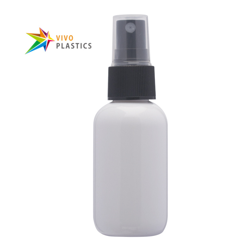 50ml White PET Round Shoulder Bottle with Mist Spray
