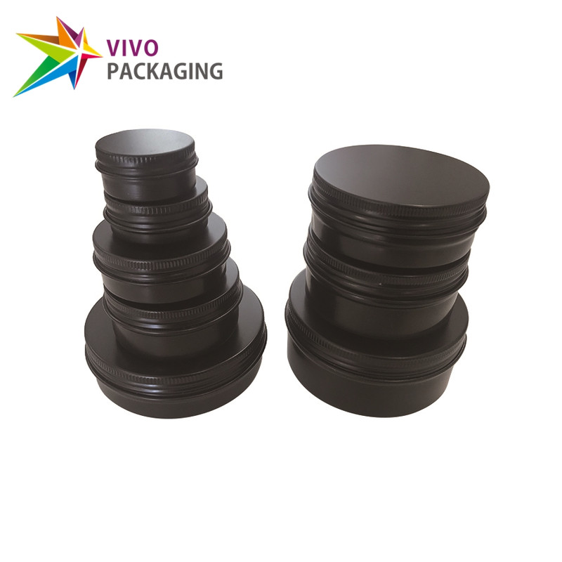 50g Matte Black Aluminium Tin and Screw Cap, Small Tin Box