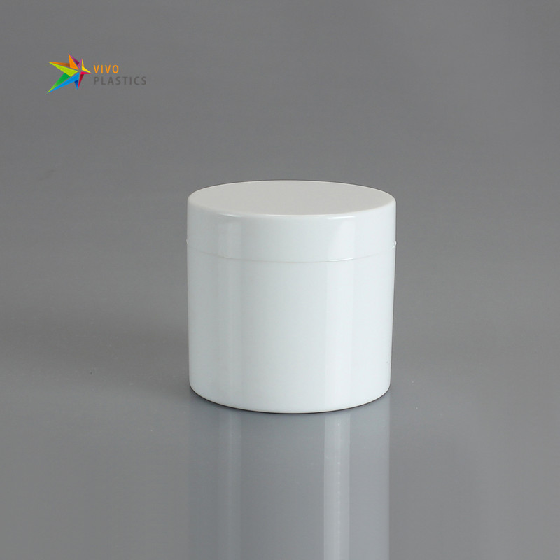 100g White PS Plastic Double Wall Jar with White Lid  100g White PS Plastic Double Wall Jar with White Lid
