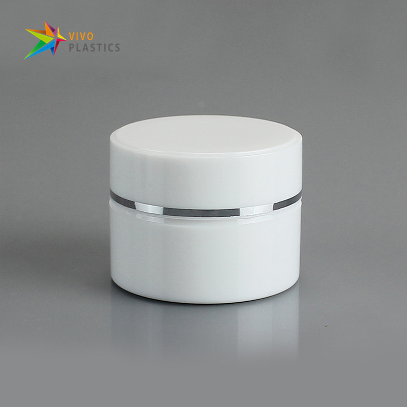 15g White PS Plastic Double Wall Jar with White Lid  15g White PS Plastic Double Wall Jar with White Lid