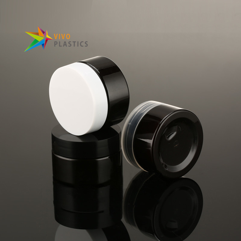 30g Dark Amber PET Plastic Cosmetic Jar with Lid