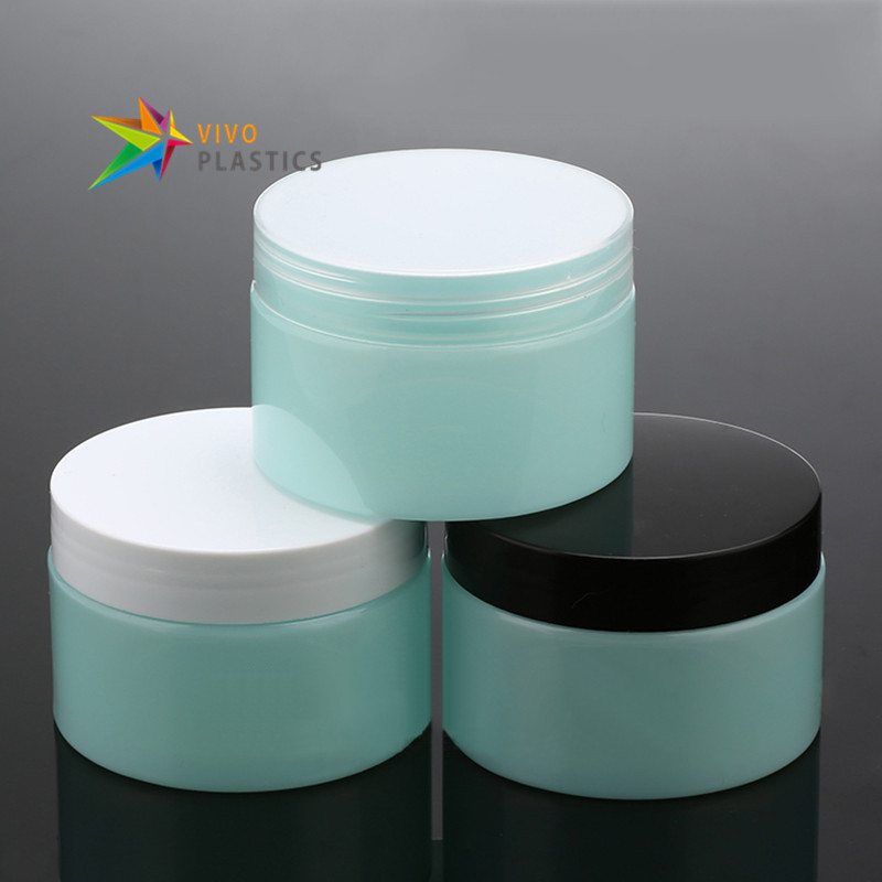 120g Aqua Green PET Plastic Cosmetic Jar with Lid