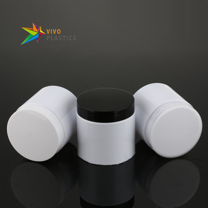 200g White PET Plastic Cosmetic Jar with Lid