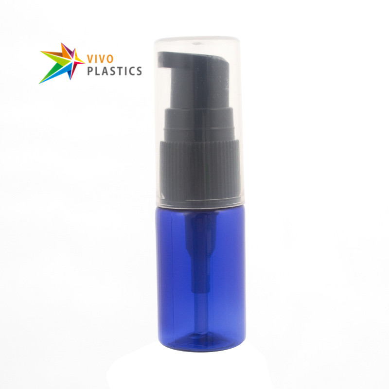 10ml Blue PET Plastic Square Shoulder Bottle with Treatment Pump