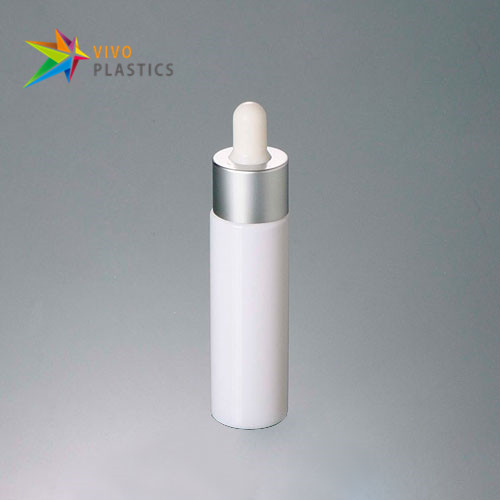 30ml White PET Plastic Square Shoulder Bottle with Dropper 