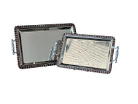 Metallic/sliver tray set