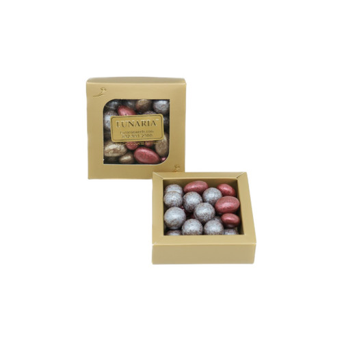 Mini Box - Metallic colored chocolate covered Hazelnuts & Almonds Mini Box - Metallic colored chocolate covered Hazelnuts & Almonds