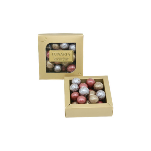 Mini Box - Metallic colored chocolate covered Hazelnuts (Milk) Mini Box - Metallic colored chocolate covered Hazelnuts (Milk)