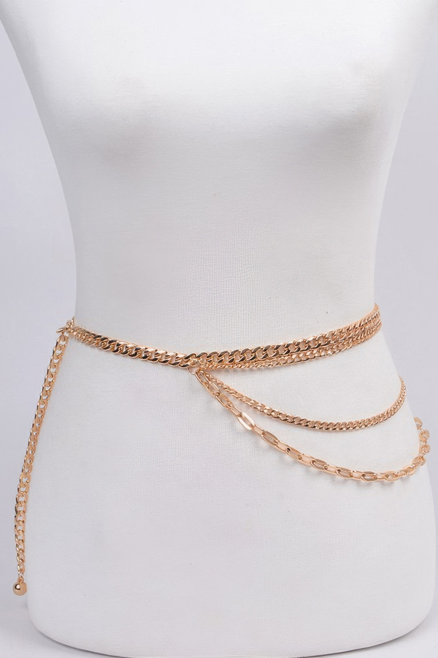 Multi Chain Strands Belt, Plus Size