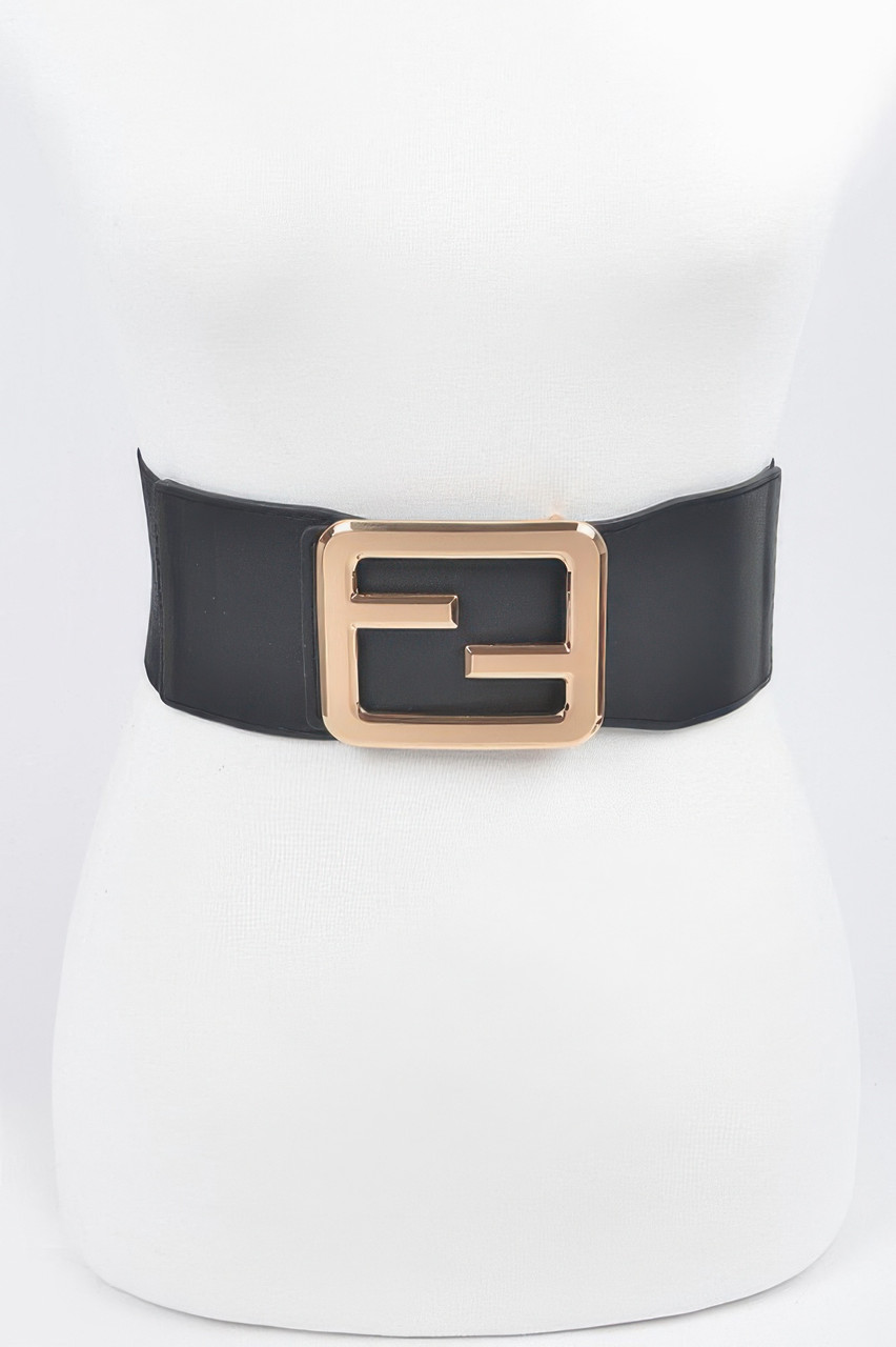 Metal Buckle Plus Size Elastic Belt