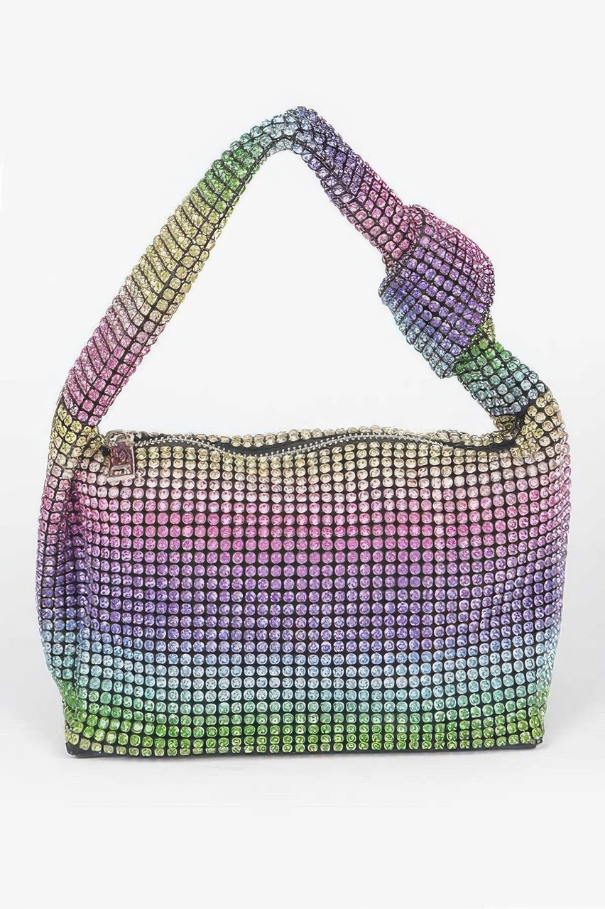 Rhinestone Shoulder Zip Bag