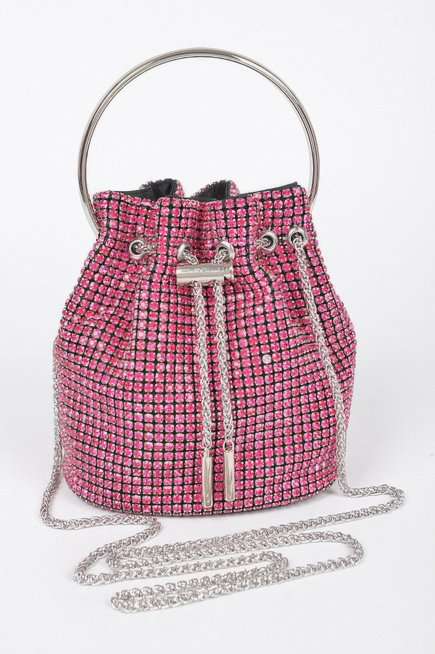 The Electric Glow Rhinestone Bucket Bag
