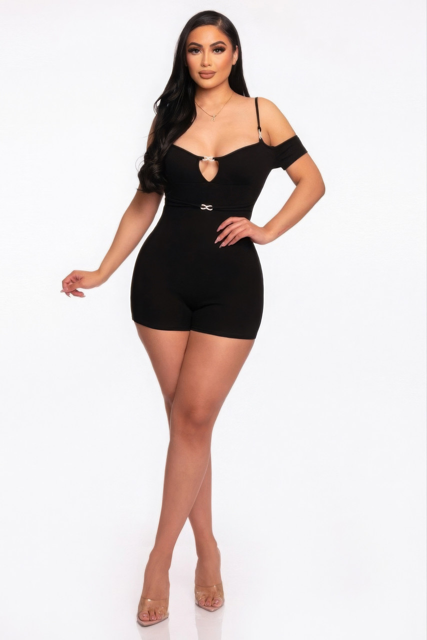 Midnight Allure Cut-Out Romper