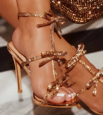 Glimmering Bow Stiletto Heels