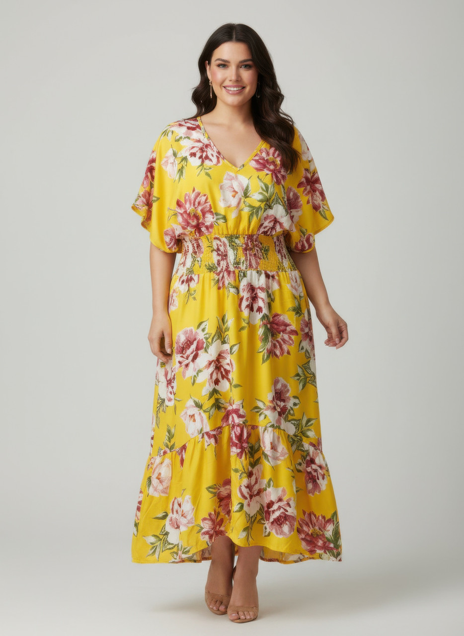 Sunny Garden Smocked Maxi Dress
