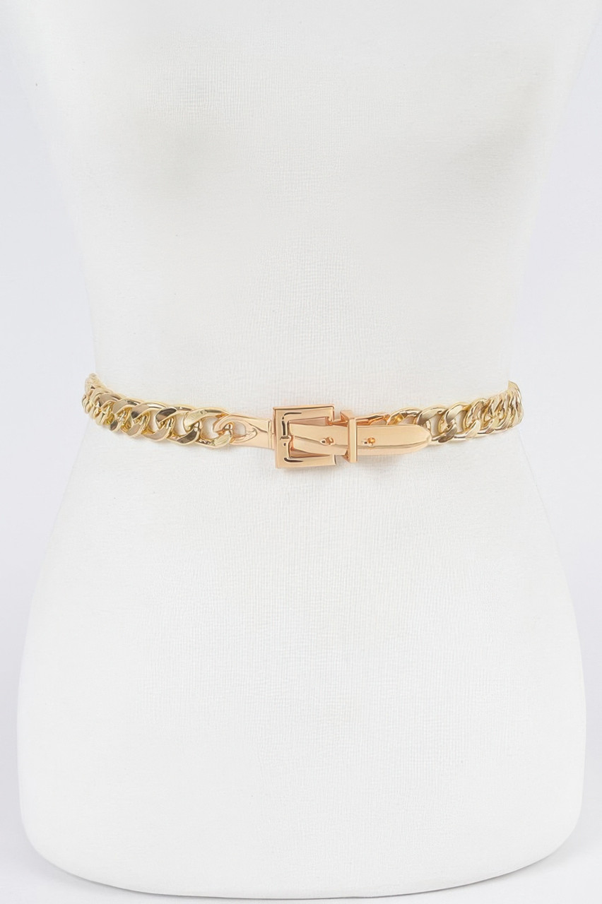 Golden Link Chunky Chain Buckle Belt