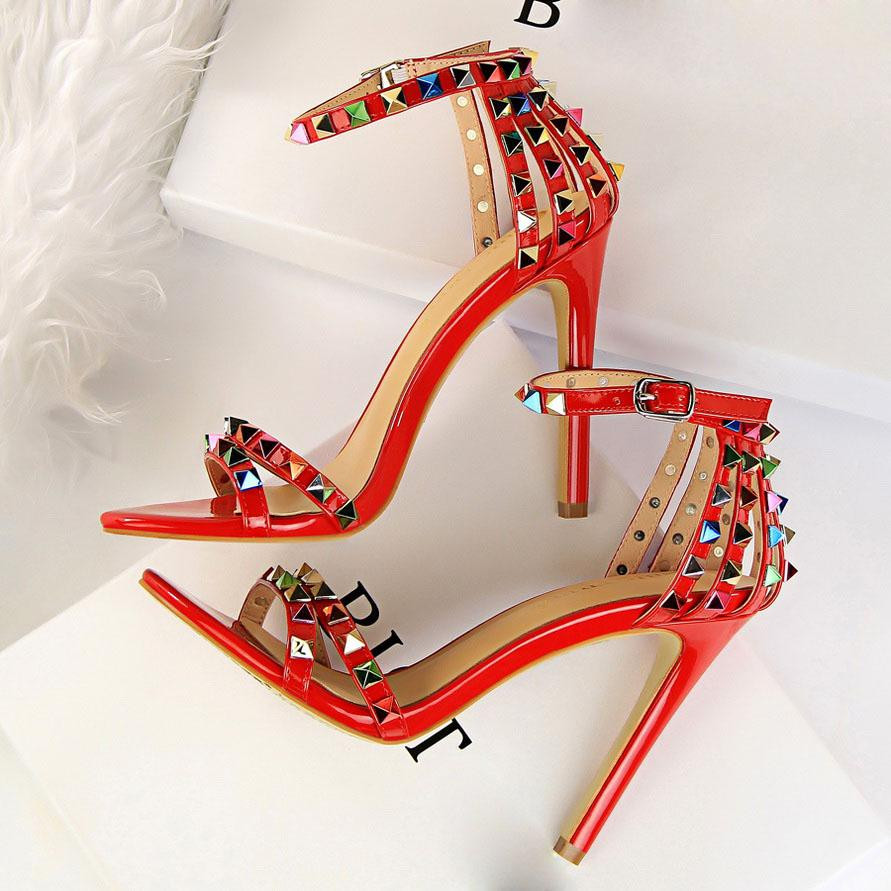 Sasha Rivet Strappy Stiletto Sandals