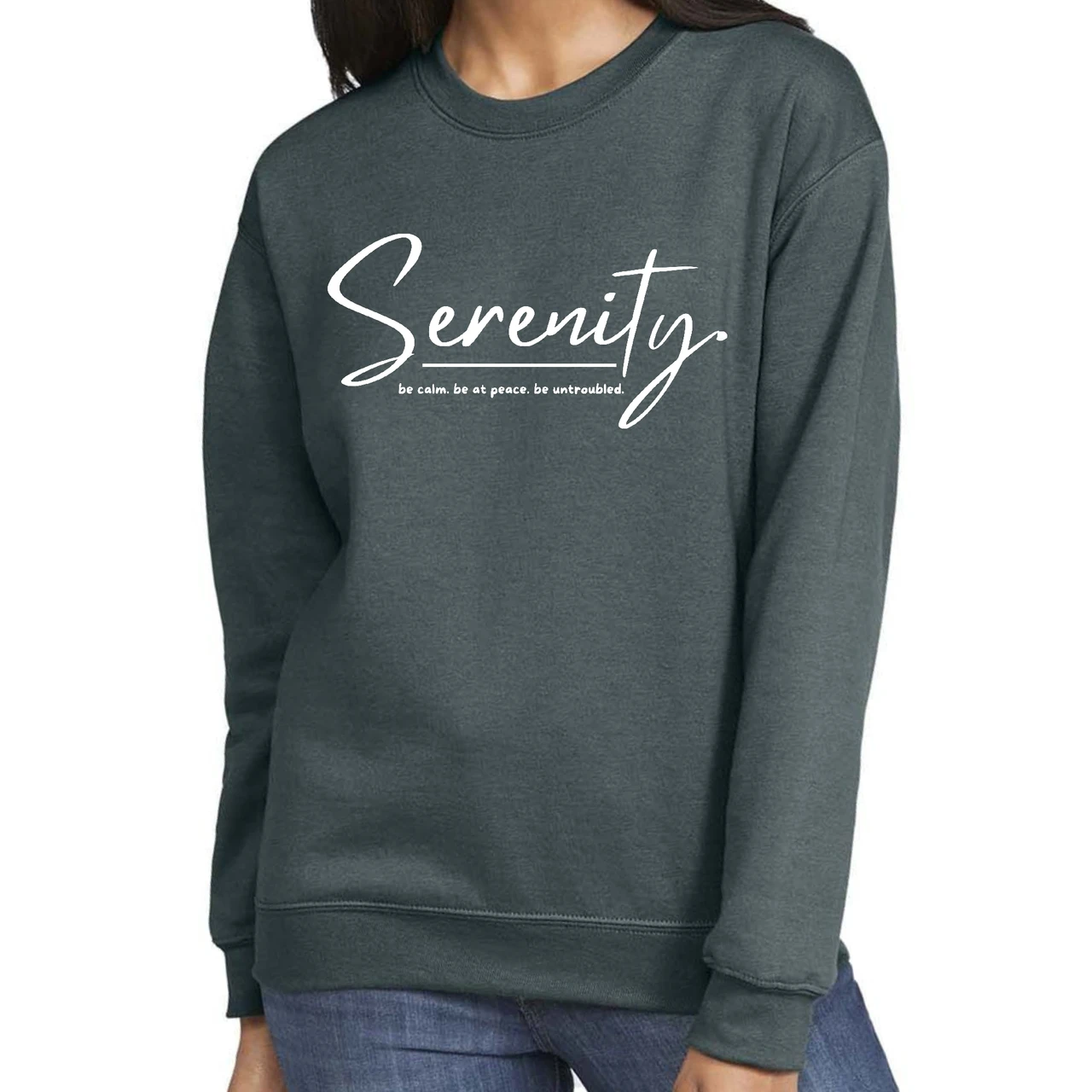 Womens Graphic Sweatshirt Serenity - be Calm be at Peace