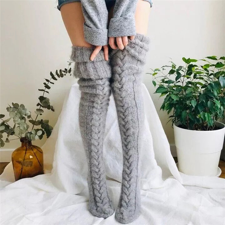 Long Knitted Over Knee Socks