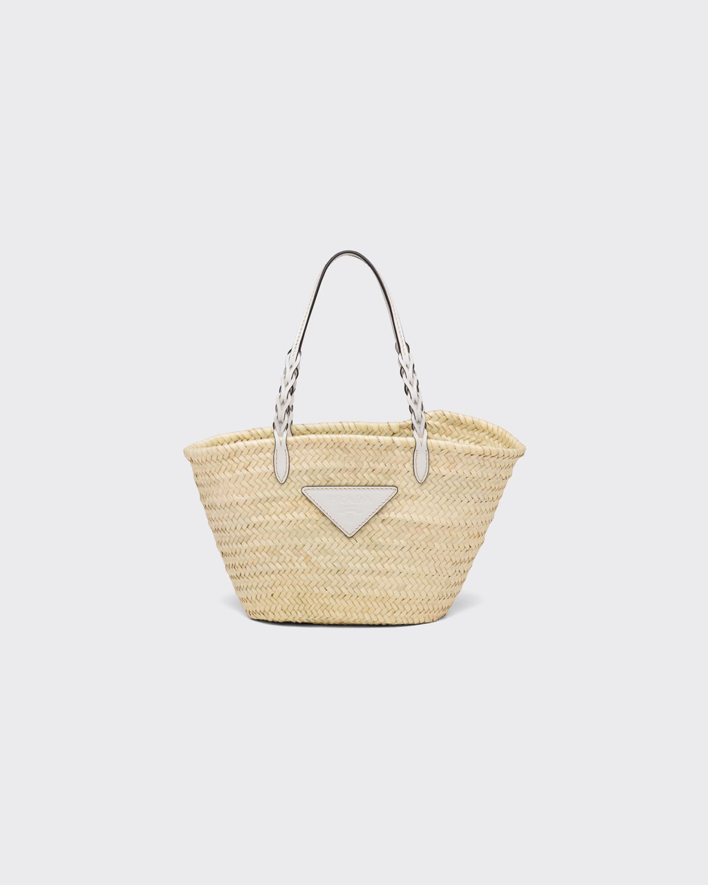 Woven Palm and Leather Tote, Prada