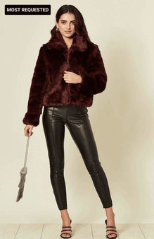 plush fur cropped bomber