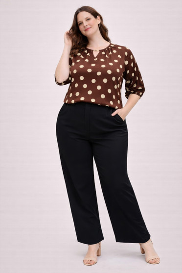 Polka Dot Keyhole Blouse