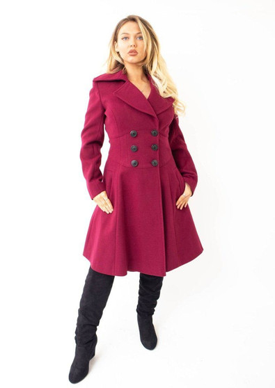Kirsty slim fit a-line coat
